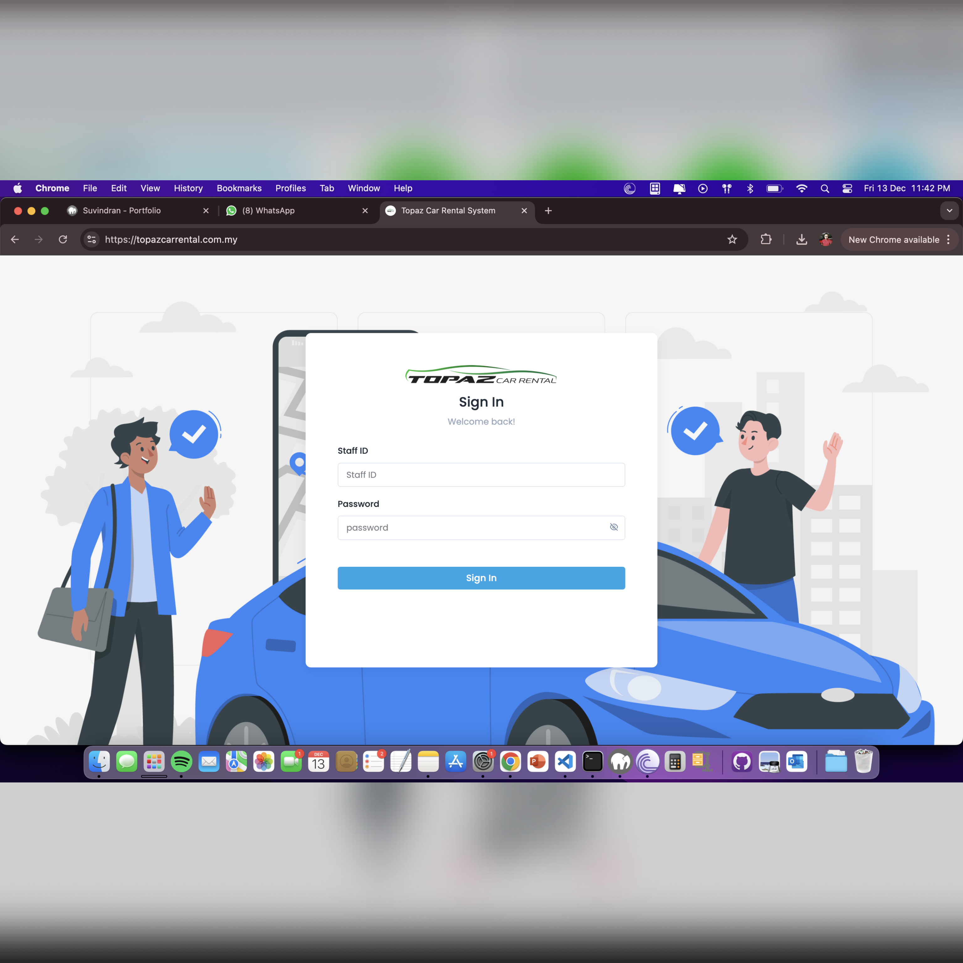 Topaz Car Rental System screenshot